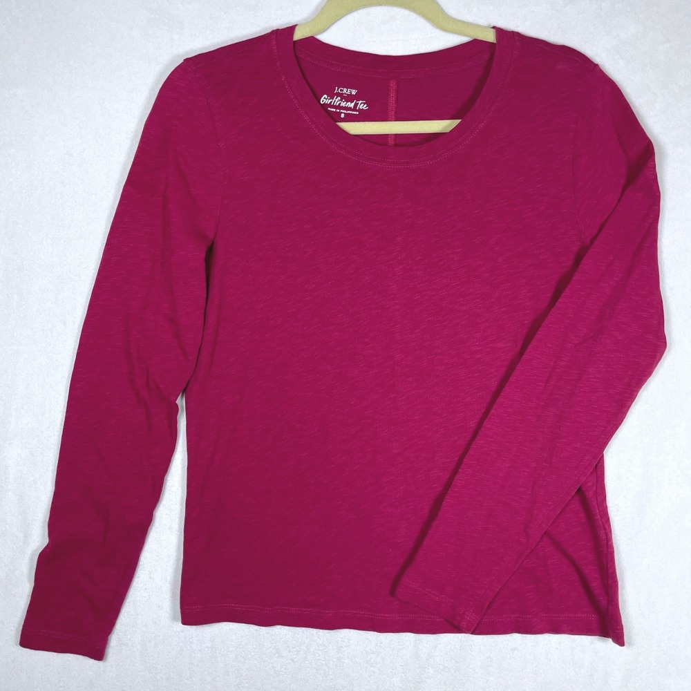 j crew girlfriend tee‎ long sleeve 100% cotton S capsule layering granola preppy